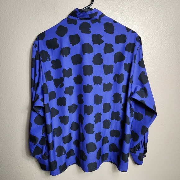 Galeries Lafayette Collection VTG Wmns Purple/Black Abstract Blouse-Size M/EU 40 - Picture 3 of 5